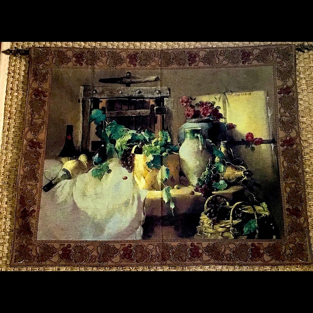 🍷🍇 Wine and Grapes Tapestry Wall Art